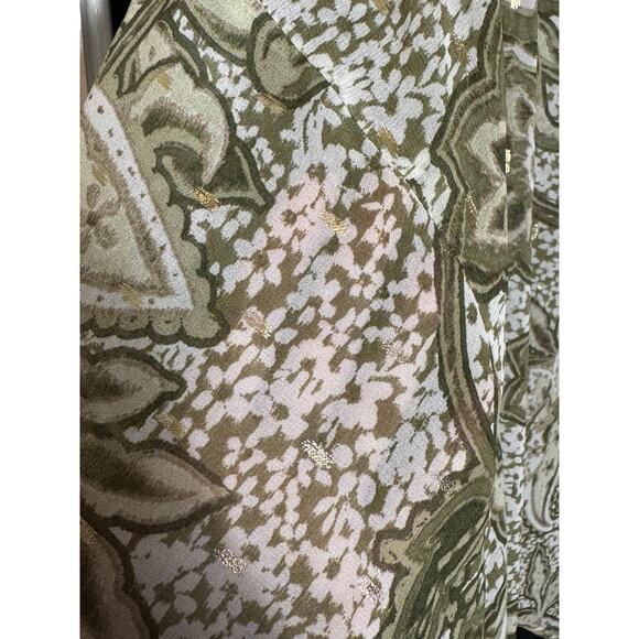 Stitch By Chennault Artsy Sheer, Size XL-Boho Chic Fairy Paisley Green Gold‎ - Picture 6 of 8